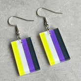 Non-Binary Flag Acrylic Dangle Earrings